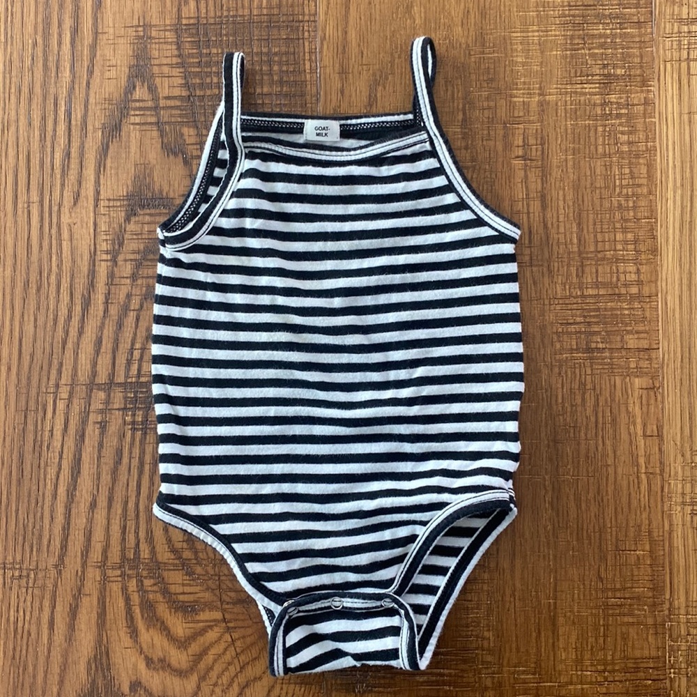 GOAT-MILK NYC striped camisole onesie bodysuit 12 months